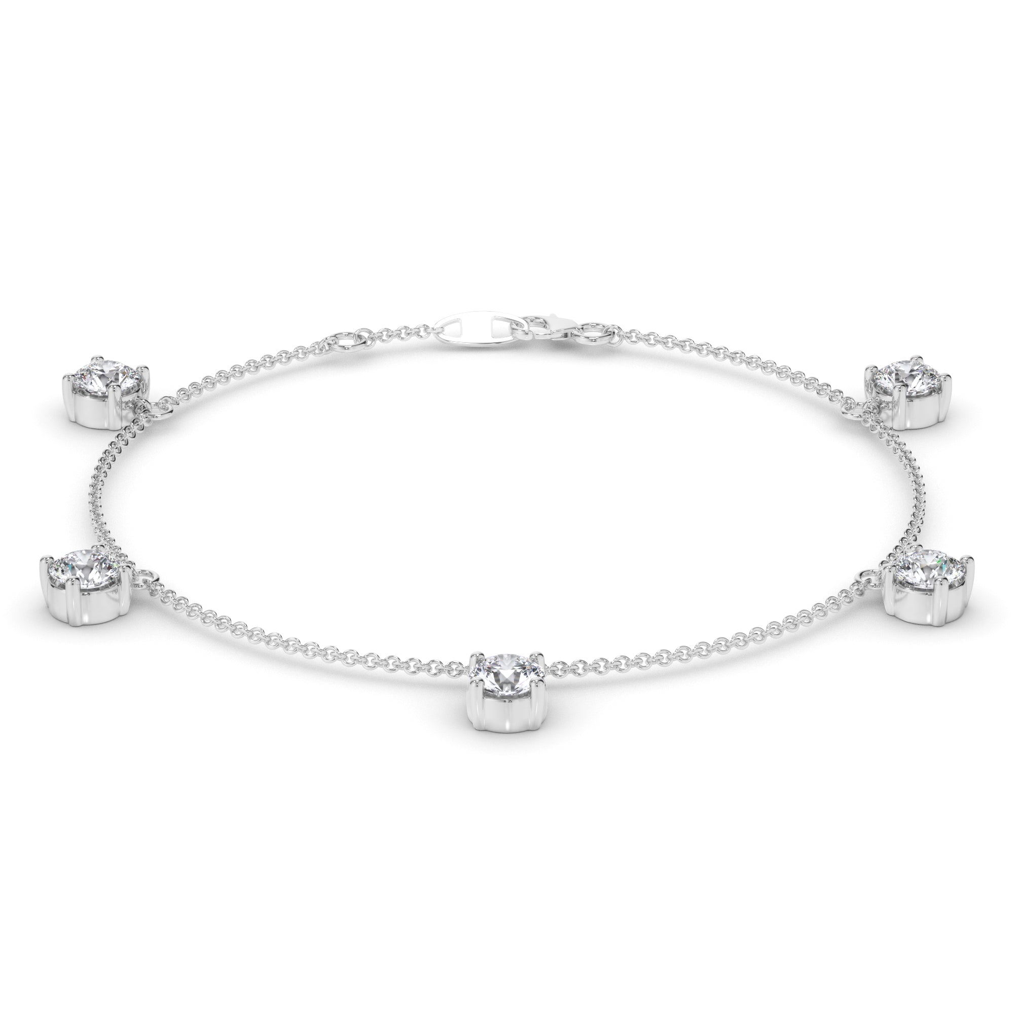 Floating Round Brilliant Cut Natural Mined Diamond Bracelet