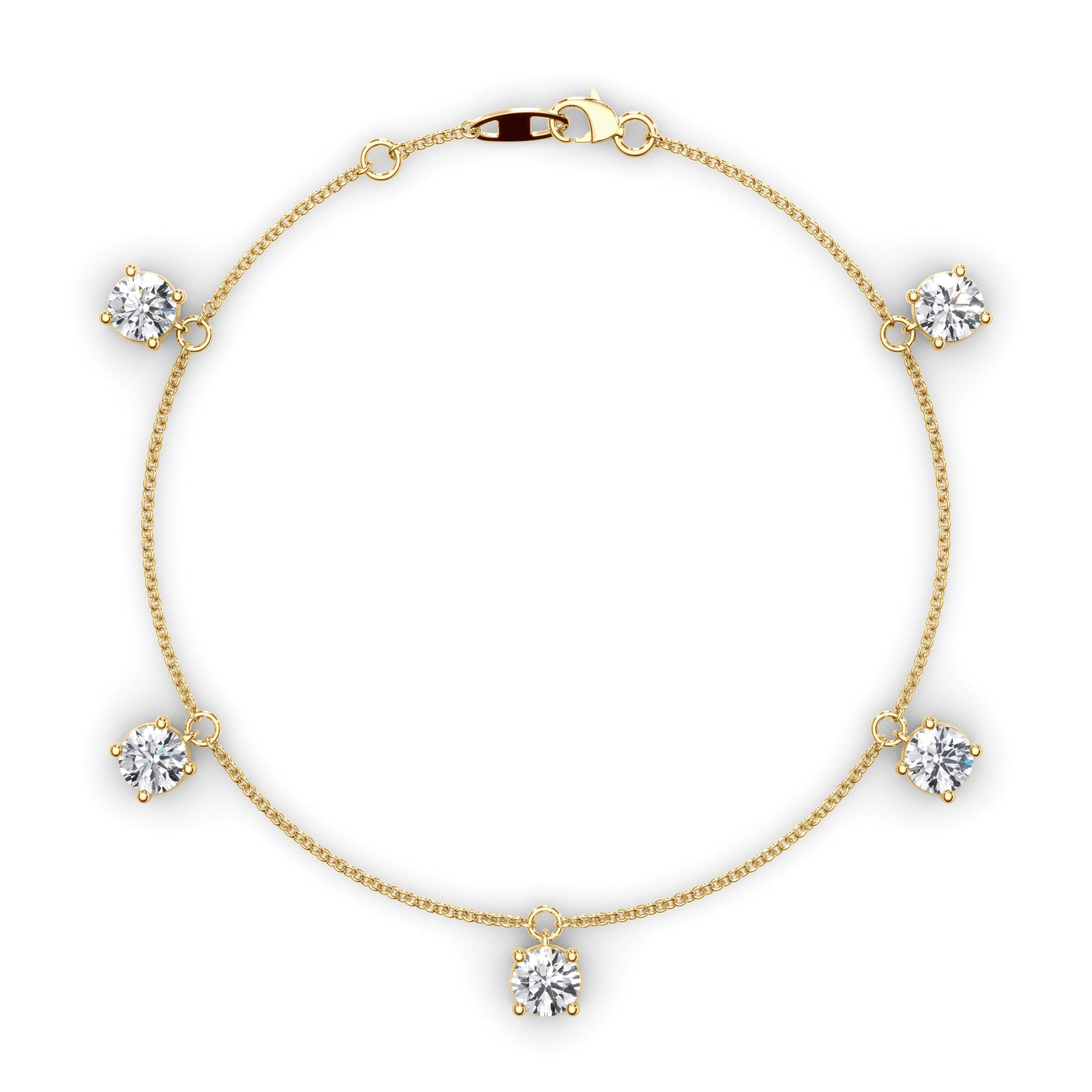 Floating Round Brilliant Cut Laboratory Grown Diamond Bracelet