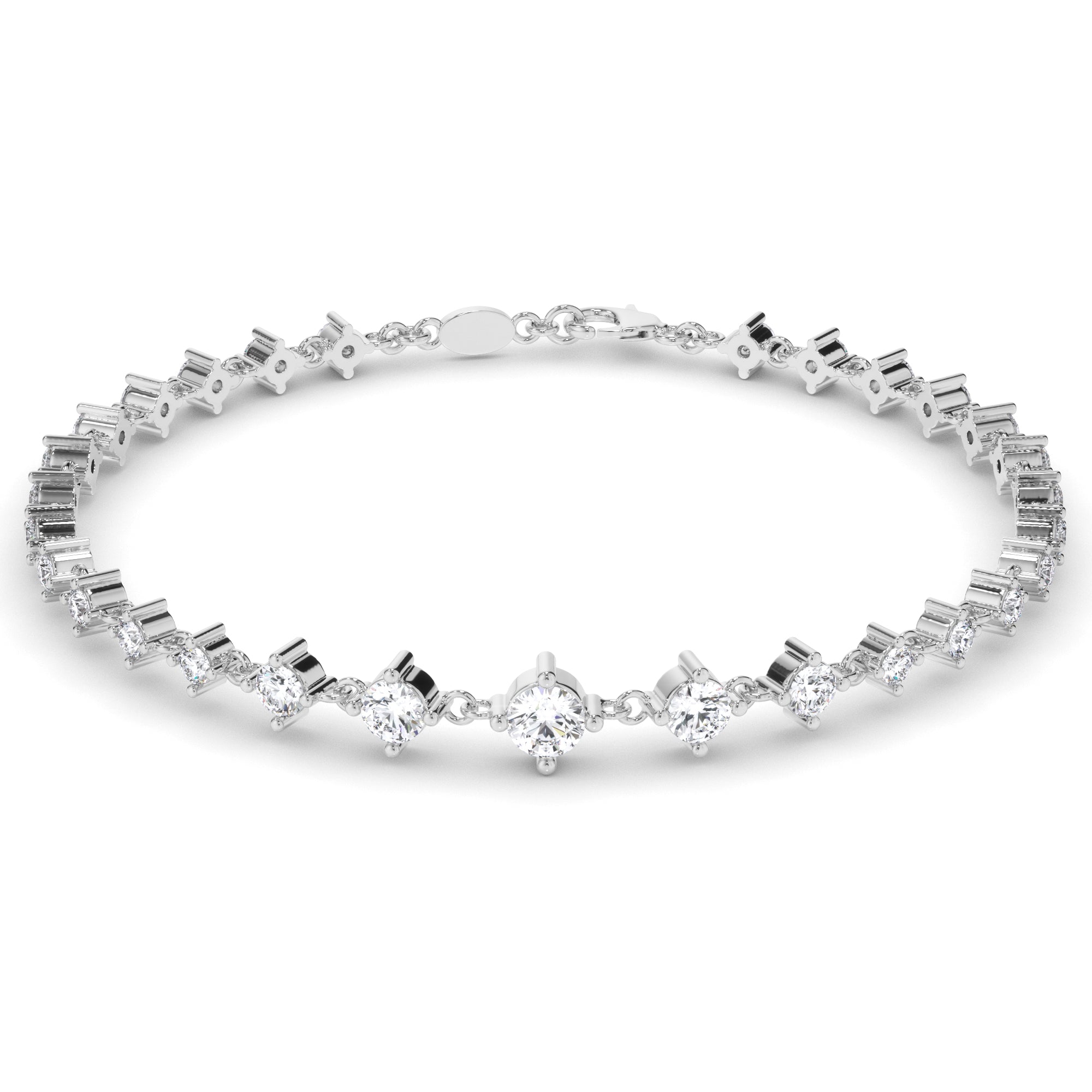 Round Brilliant Cut Laboratory Grown Diamond Tennis Bracelet