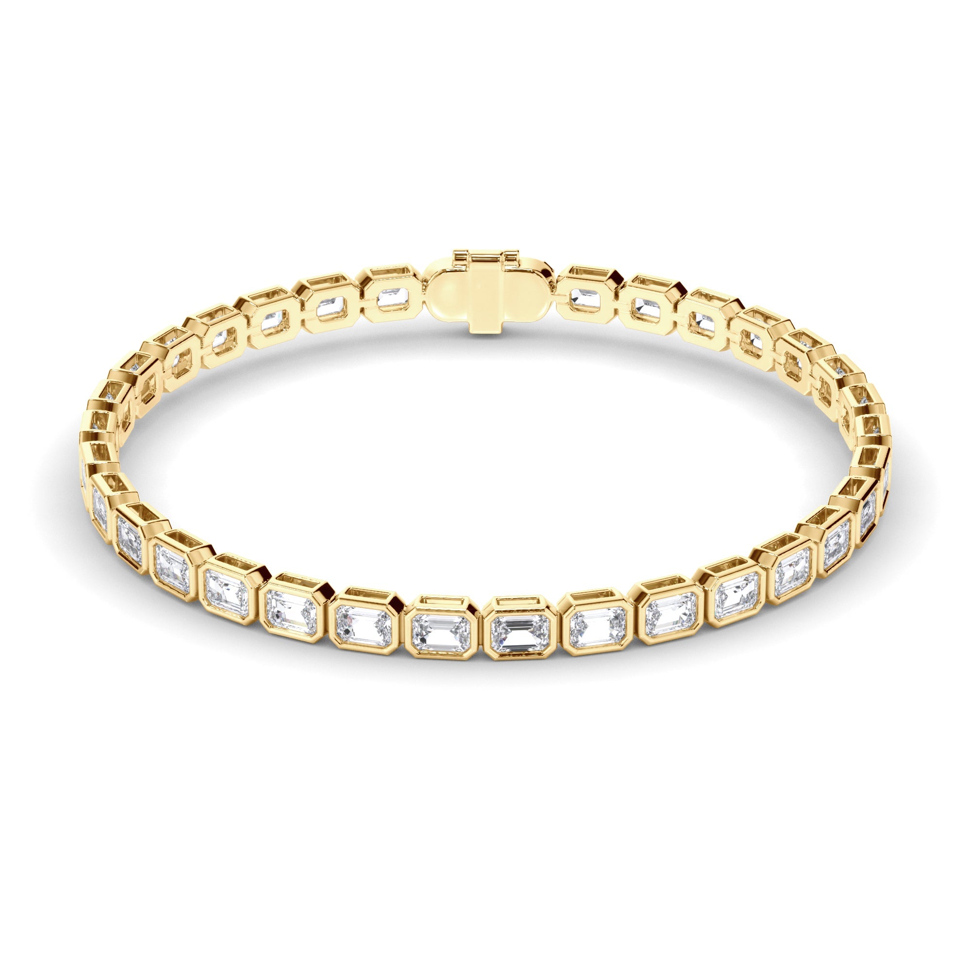 Emerald Cut Laboratory Grown Diamond Tennis Bracelet