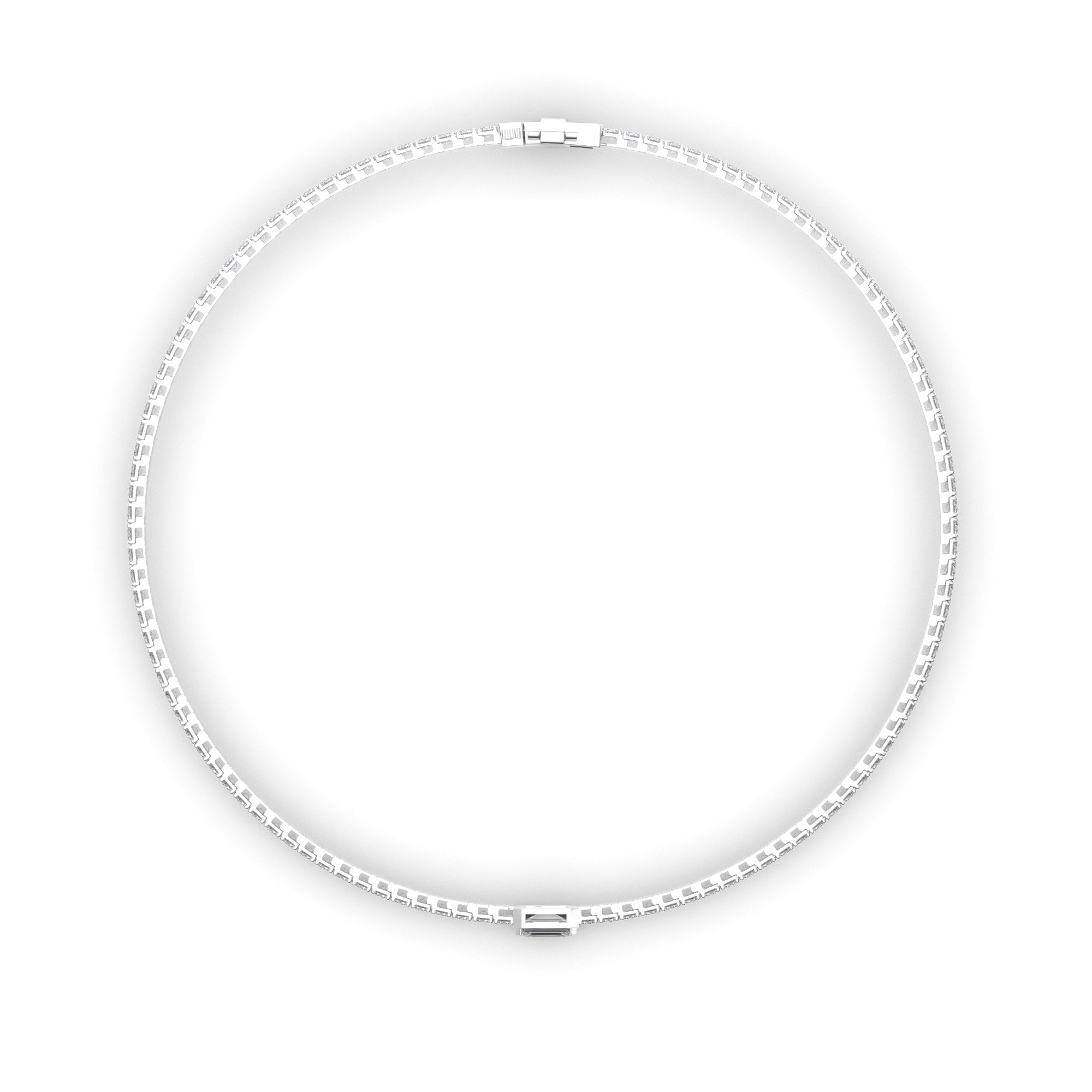 Emerald Cut Solitaire Laboratory Grown Diamond Tennis Bracelet