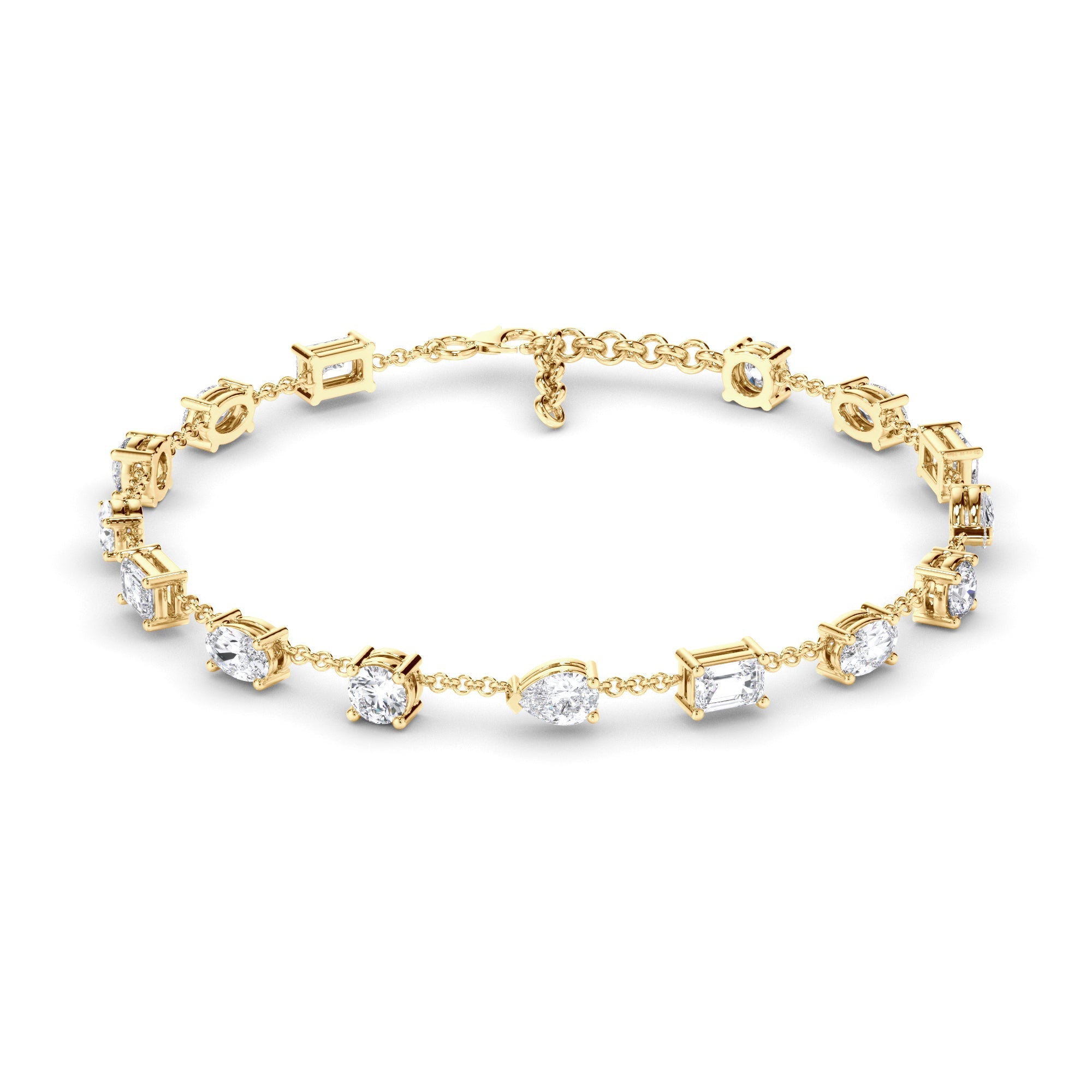 Multi-Shape Natural Mined Diamond Tennis Bracelet