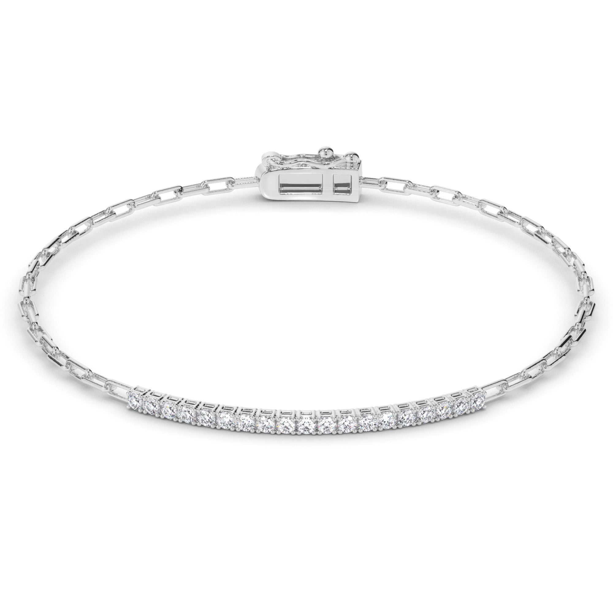 Round Brilliant Cut Natural Mined Diamond Tennis Bracelet