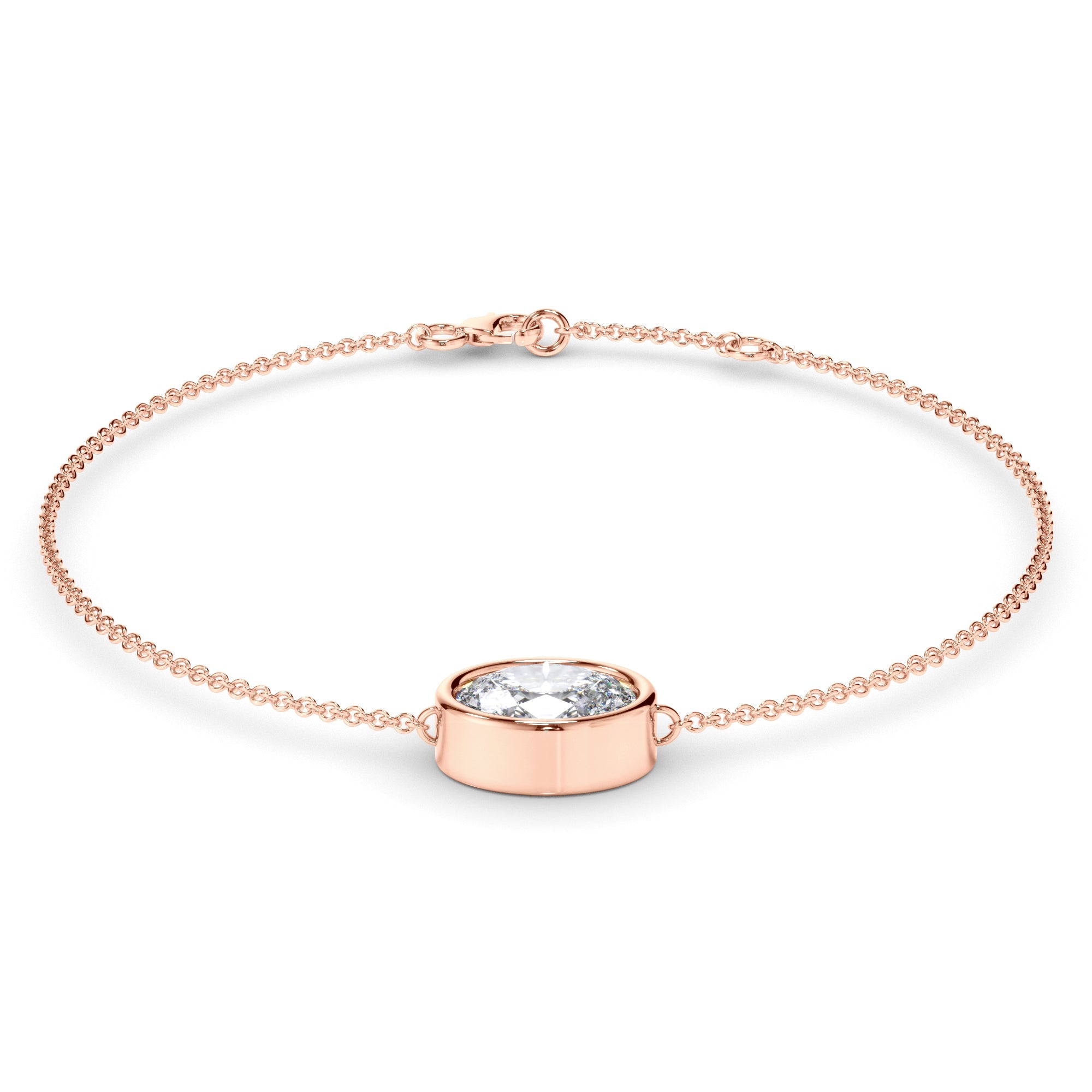 Oval Cut Diamond Bezel Set Bracelet
