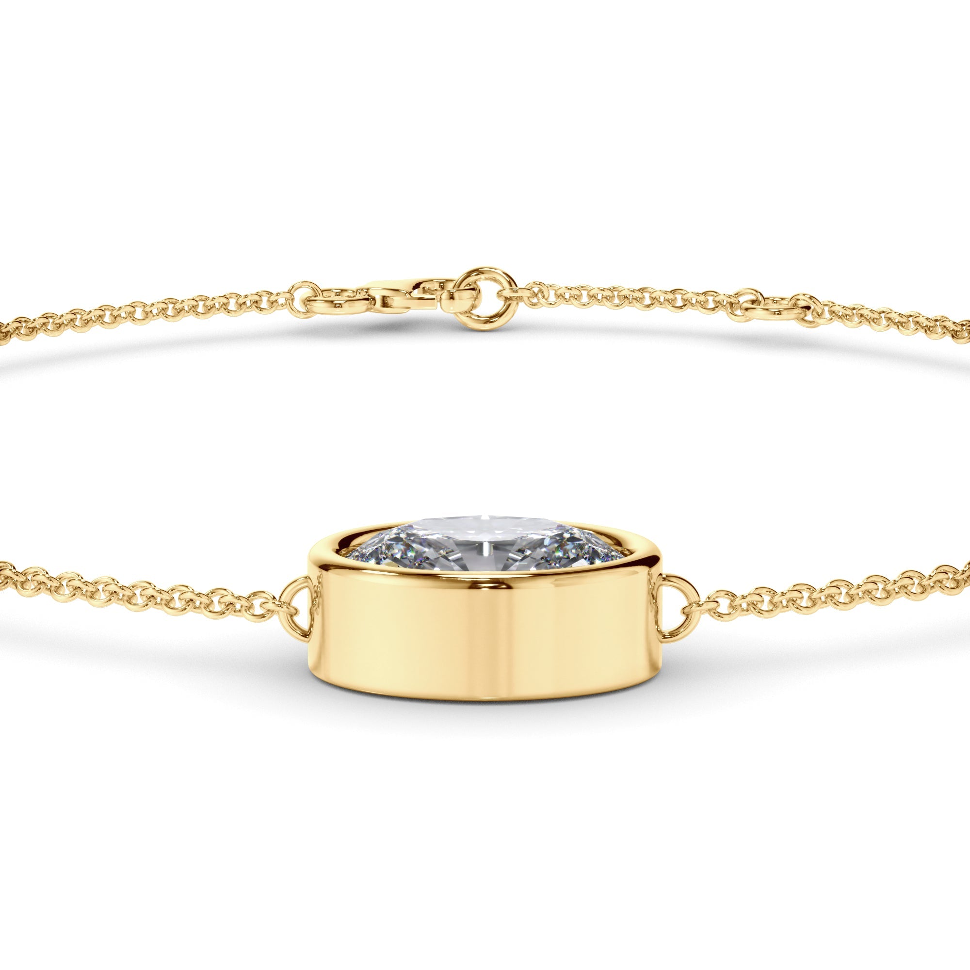 Oval Cut Diamond Bezel Set Bracelet