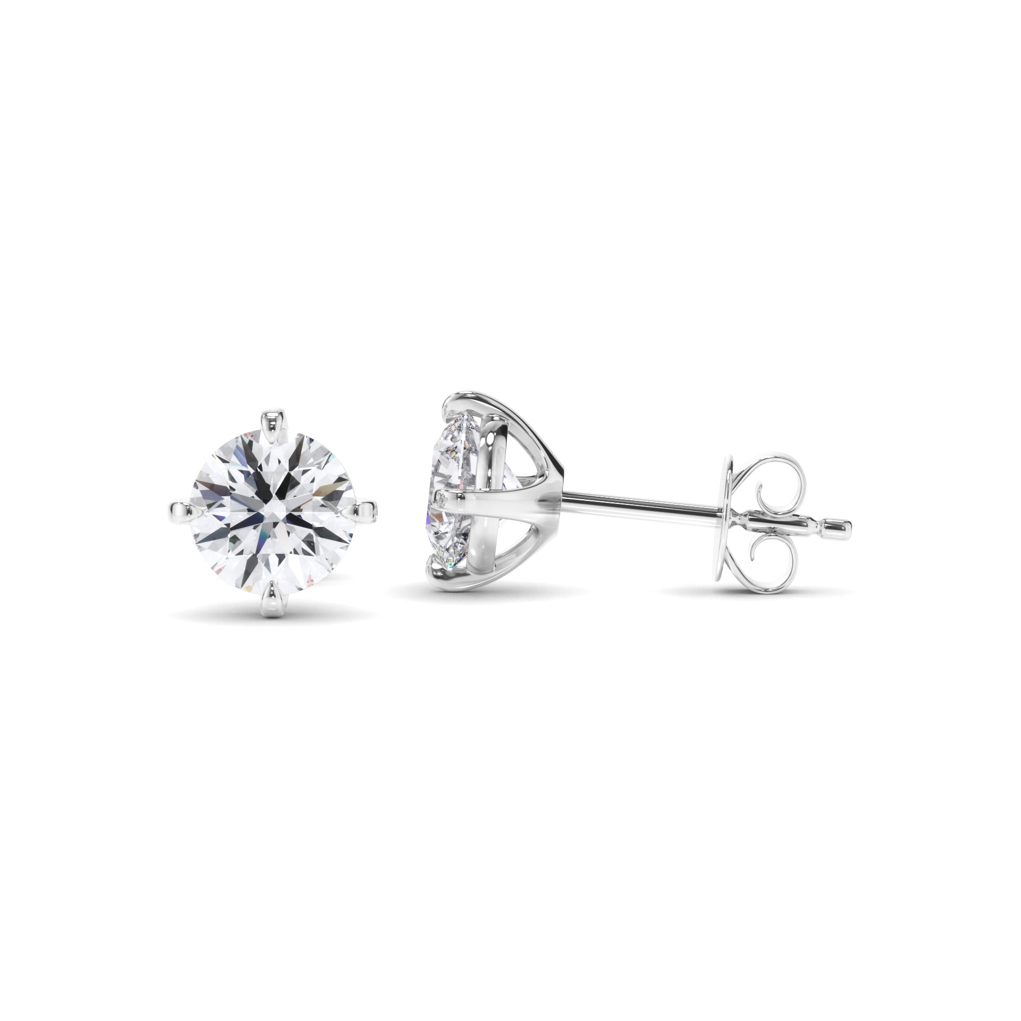 Round Brilliant Cut Diamond Stud Earrings