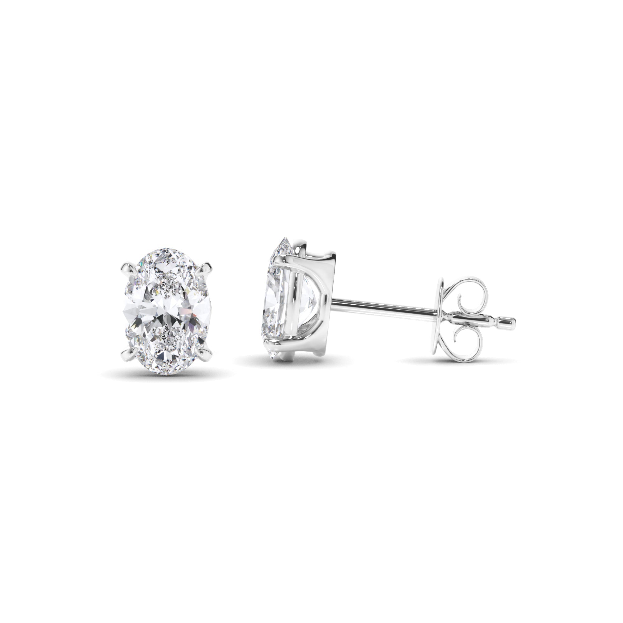Oval Cut Diamond Stud Earrings
