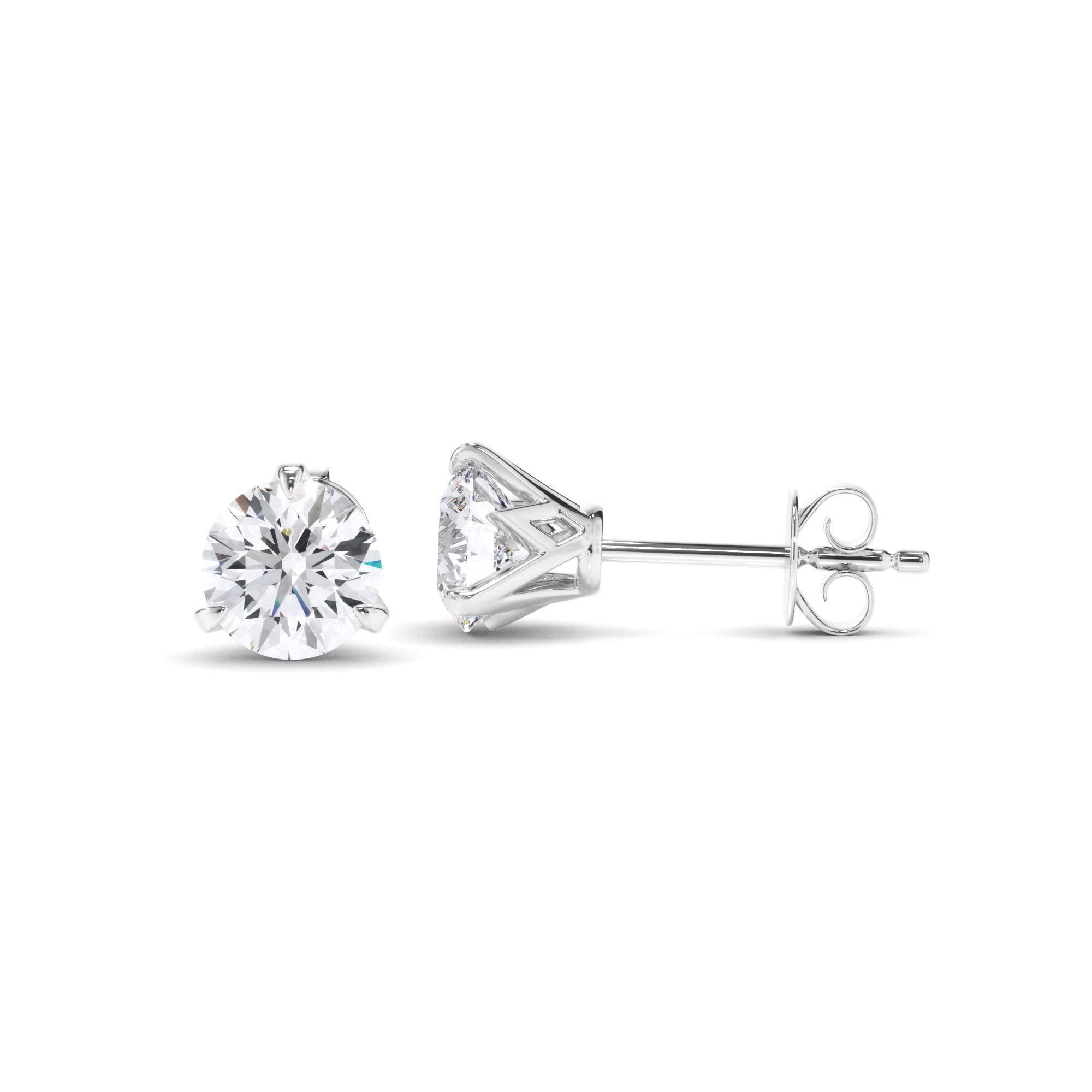 Round Brilliant Cut Diamond Stud Earrings