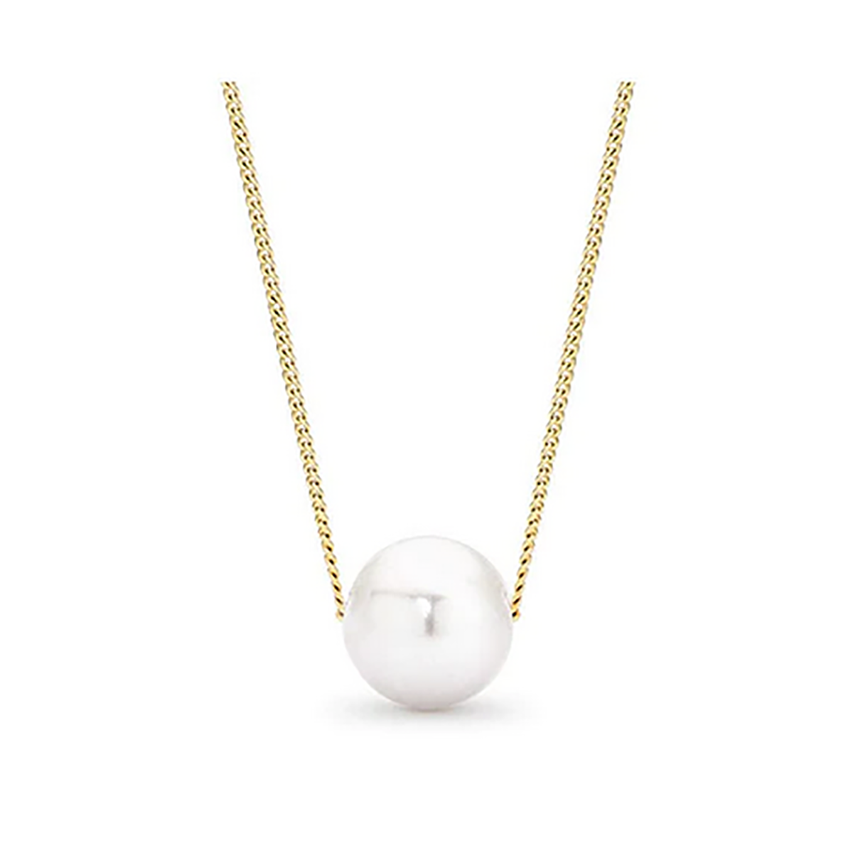 9ct Yellow Gold Amelia Chain Pearl Necklace