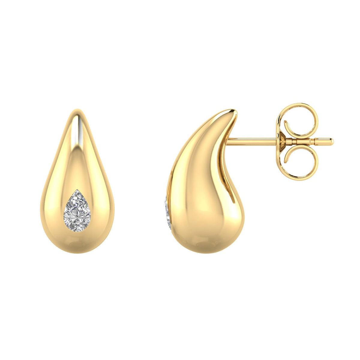 22ct Gold Vermeil 0.30ct Lab Grown Diamond Bold Earrings