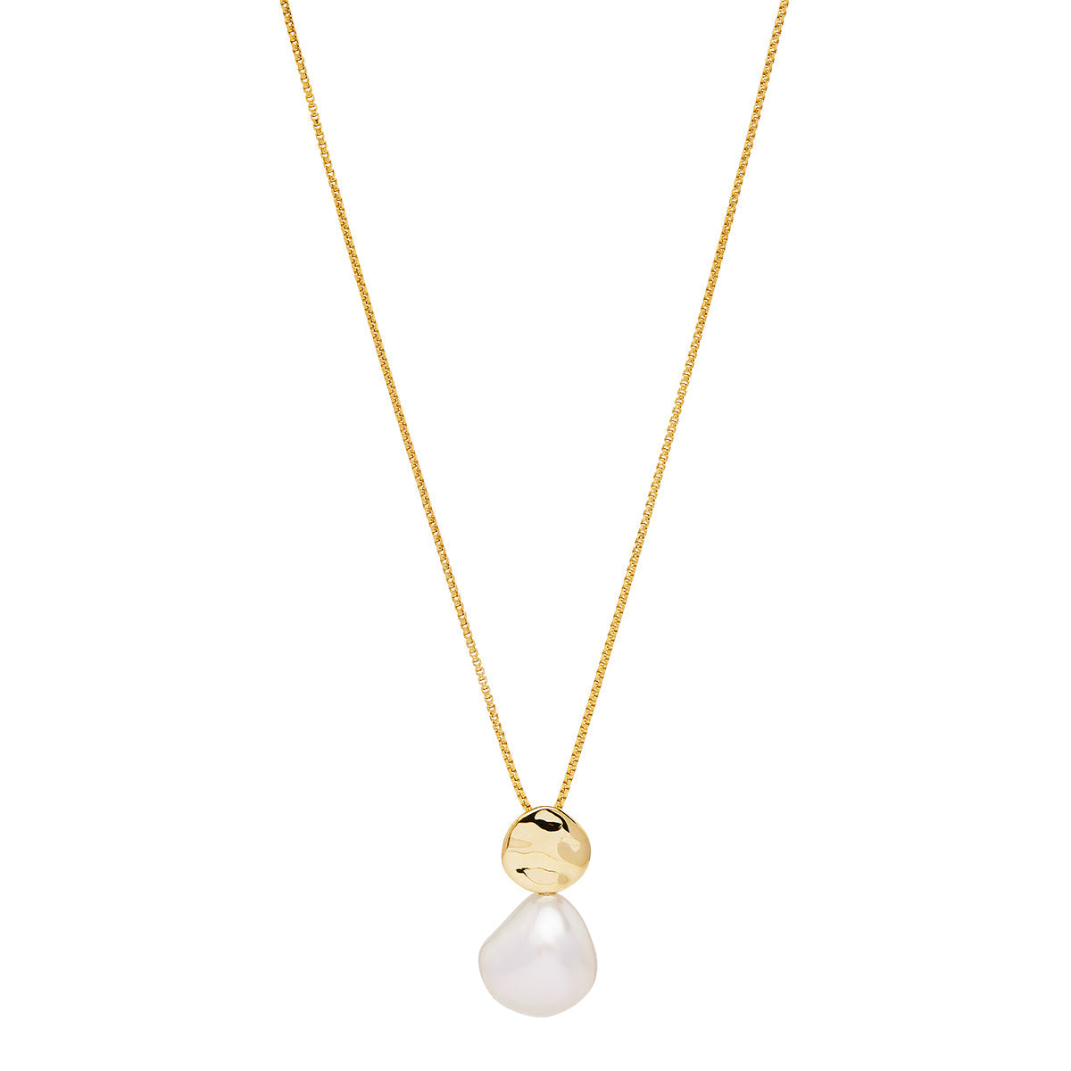 NAJO Renaissance Yellow Gold Pearl Necklace (45cm+ext)