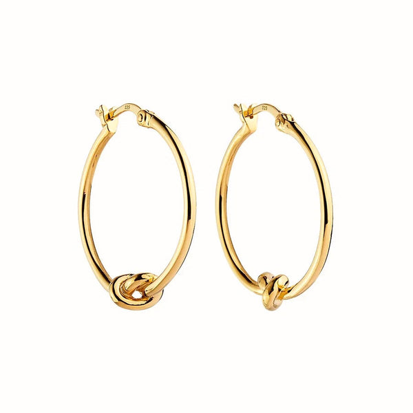 Nature's Knot Hoop Gold Earrings
