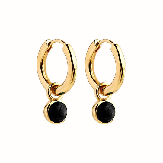 NAJO Heavenly Onyx Gold Earrings