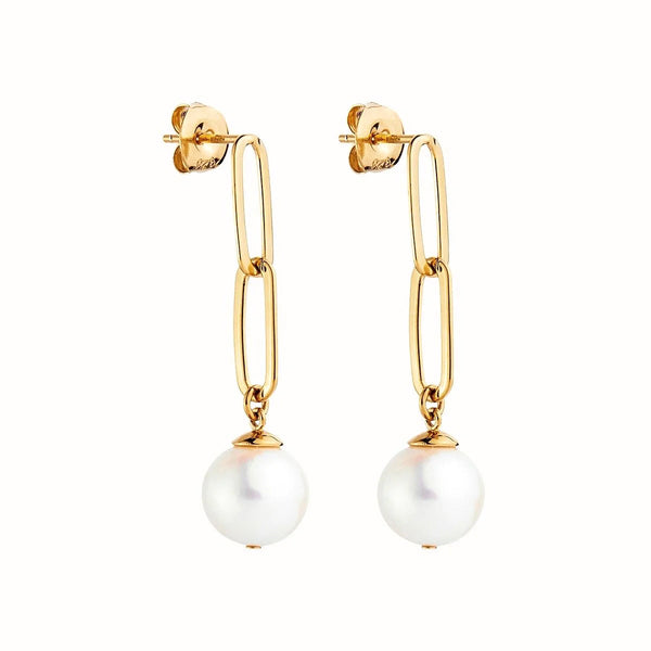 NAJO Eden Pearl Drop Gold Earrings
