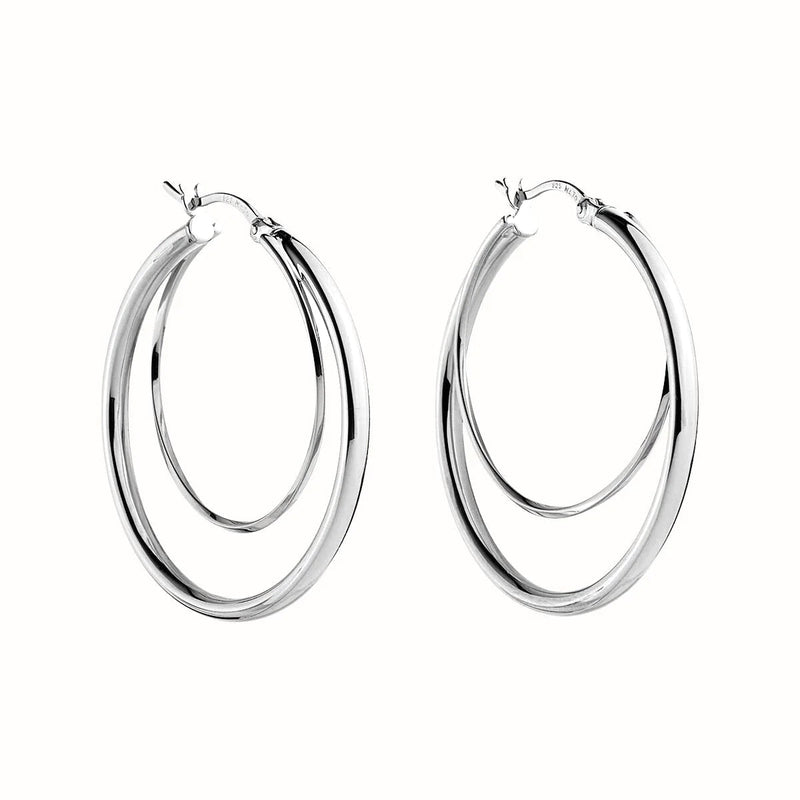 NAJO Whirlpool Hoop Silver Earrings