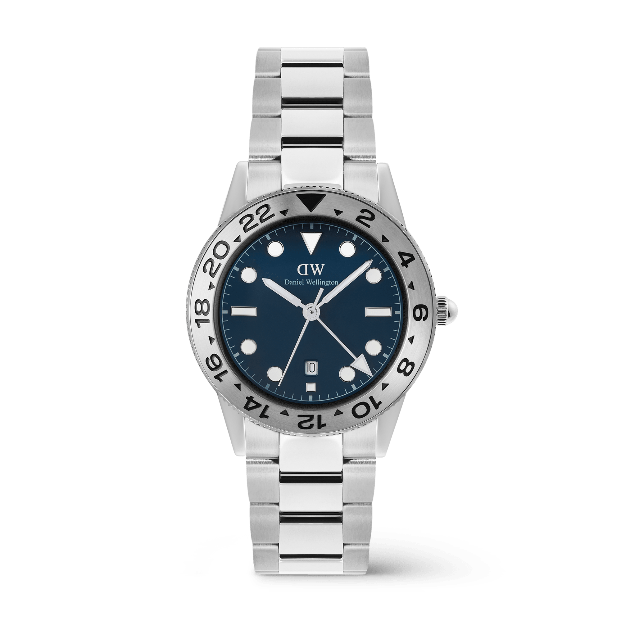 Daniel Wellington Iconic GMT Link Brushed Bezel Silver