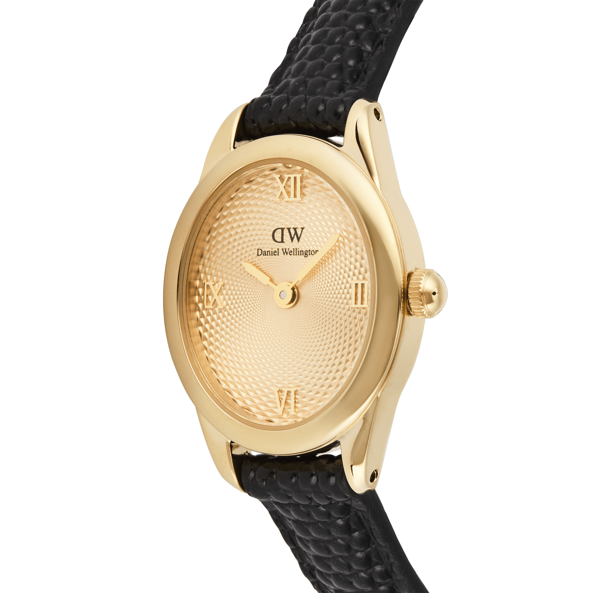 Daniel Wellington Ophelia Mini Black Lizard Unitone Guilloché Gold
