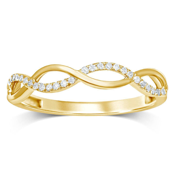 Diamond Twist Ring 9ct Yellow Gold