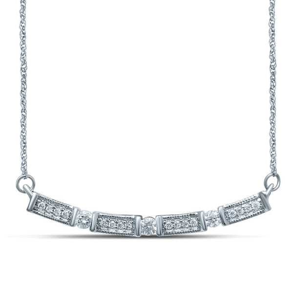 Diamond Vintage Inspired Necklet 9ct White Gold