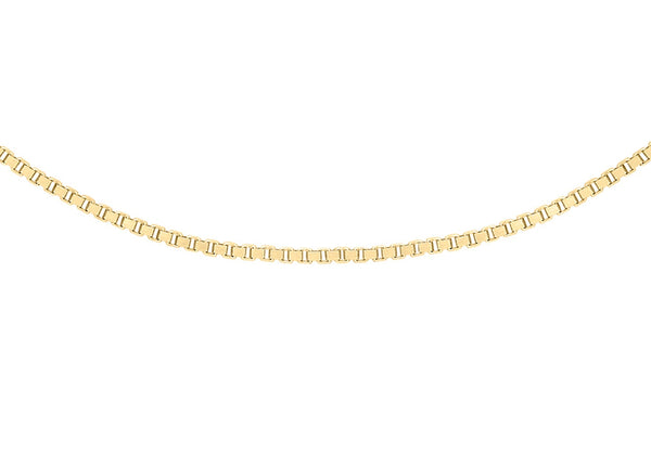 9ct Yellow Gold Solid Venetian Box Chain 40-45cm