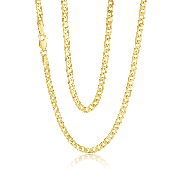 9ct Yellow Gold 4.0m Open 6 Sided Curb Chain
