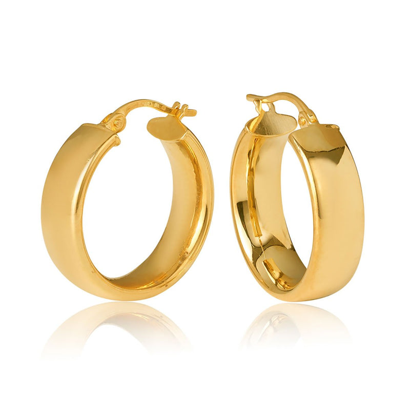 9ct Yellow Gold 15mm Hoop Earrings