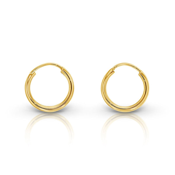 9ct Yellow Gold 10mm Sleeper Earrings