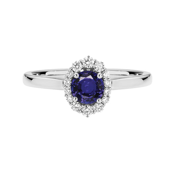 9ct White Gold Tanzanite & Diamond Ring