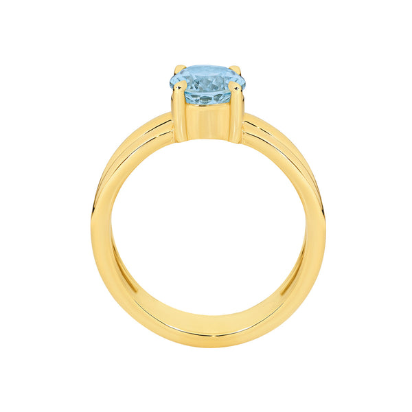 9ct Yellow Gold Aquamarine Ring