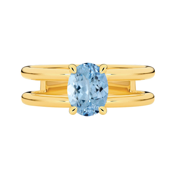 9ct Yellow Gold Aquamarine Ring