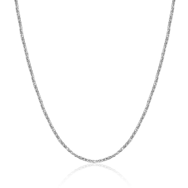 9ct White Gold 1mm Round Diamond Cut Magic Wheat Link Chain