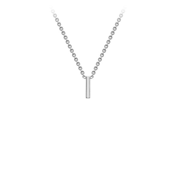 9ct White Gold 'I' Initial Adjustable Letter Necklace 38/43cm