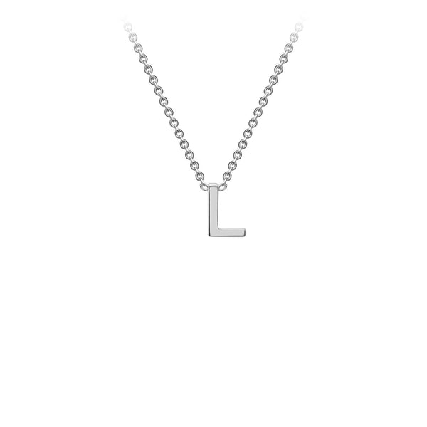 9ct White Gold 'L' Initial Adjustable Letter Necklace 38/43cm