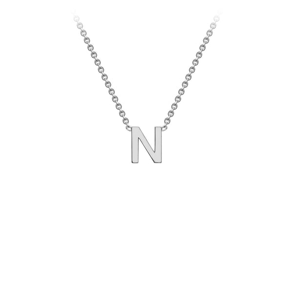 9ct White Gold 'N' Initial Adjustable Letter Necklace 38/43cm