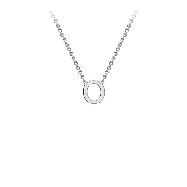 9ct White Gold 'O' Initial Adjustable Letter Necklace 38/43cm