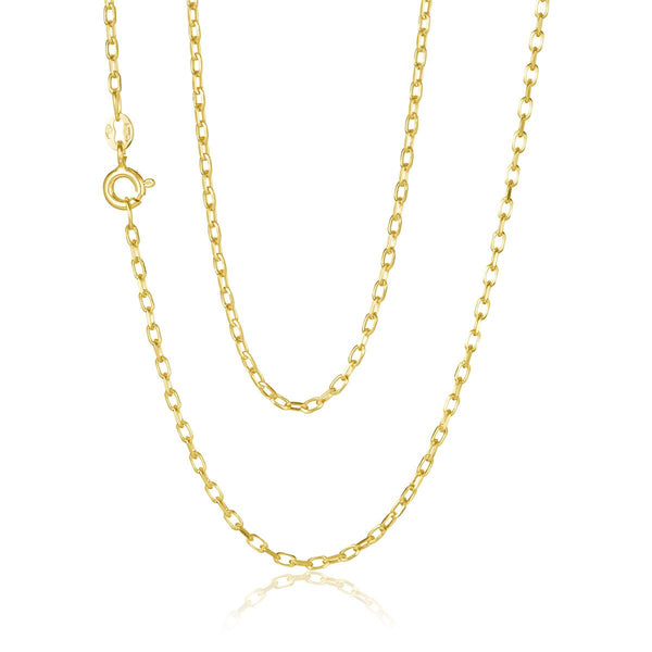 9ct Yellow Gold Elongated Cable Chain 2mm