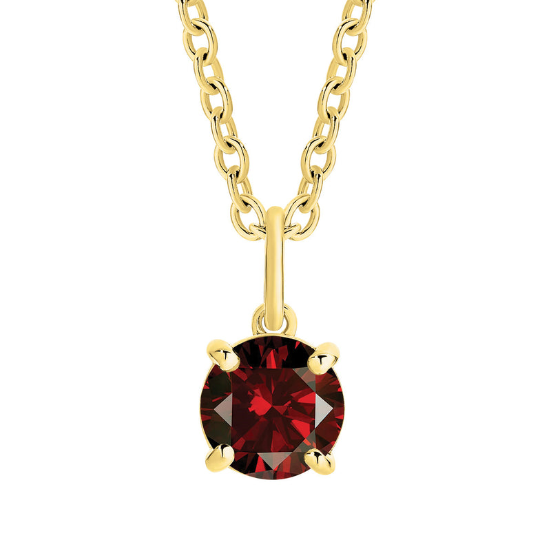 9ct Yellow Gold Garnet Pendant