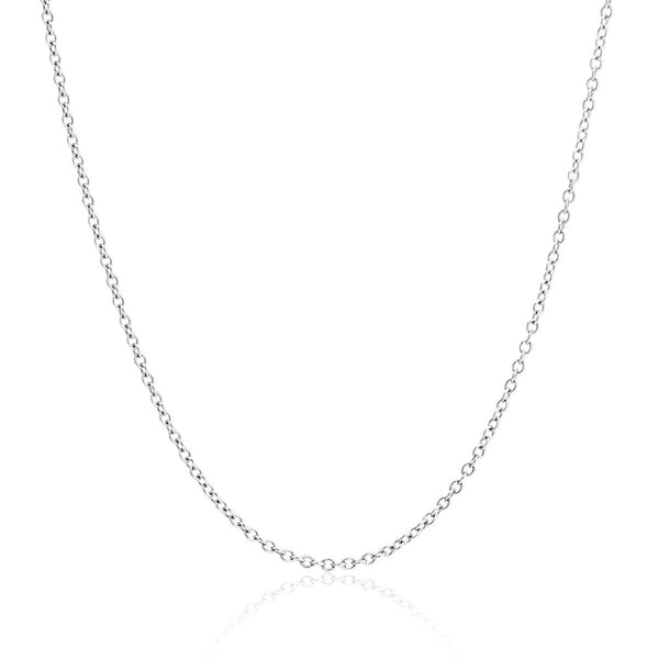 9ct White Gold 1.3mm Trace Link Adjustable Chain