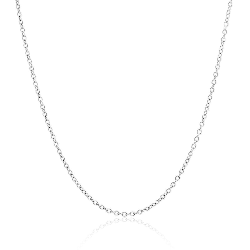 9ct White Gold 1.3mm Trace Link Adjustable Chain