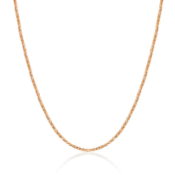 9ct Rose Gold Adjustable Diamond Cut Wheat Chain