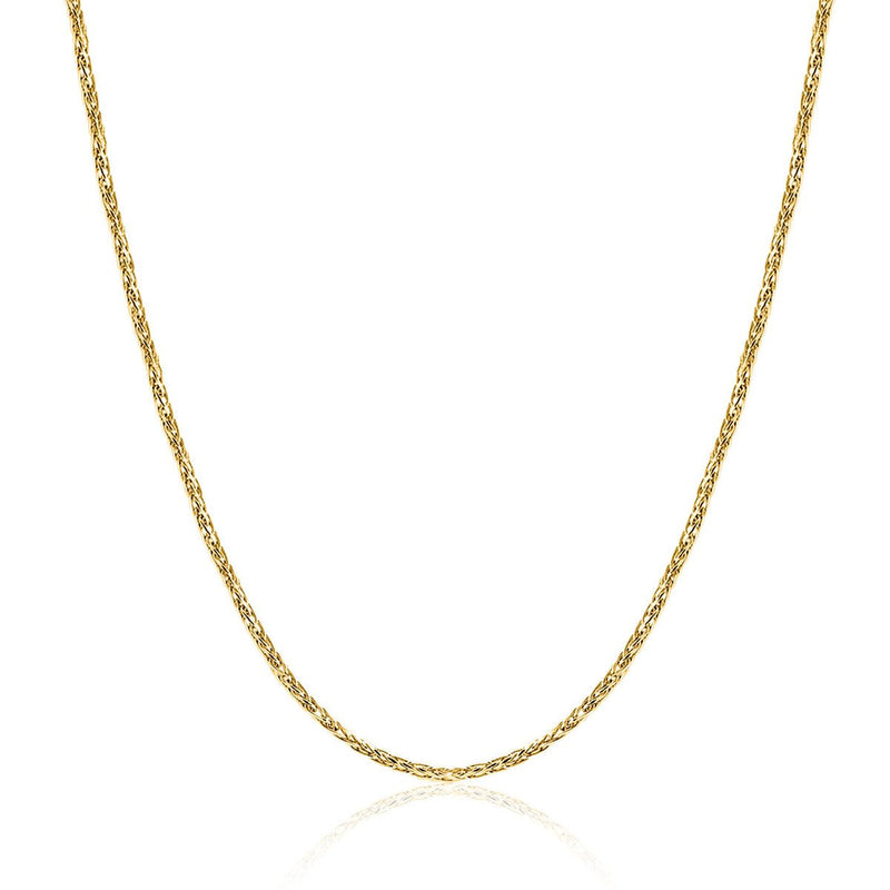 9ct Yellow Gold 0.80mm Round Diamond Cut Magic Wheat Link Chain