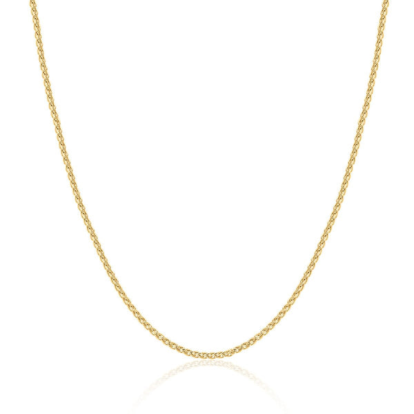 9ct Yellow Gold 1mm Round Diamond Cut Magic Wheat Link Chain