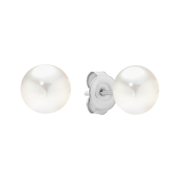 Sterling Silver Freshwater Button Pearl Earrings