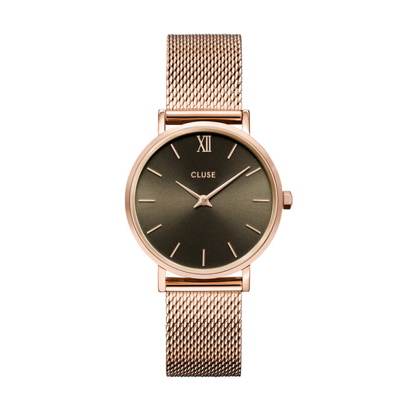 CLUSE Minuit Grey & Rose Gold Mesh CW10207