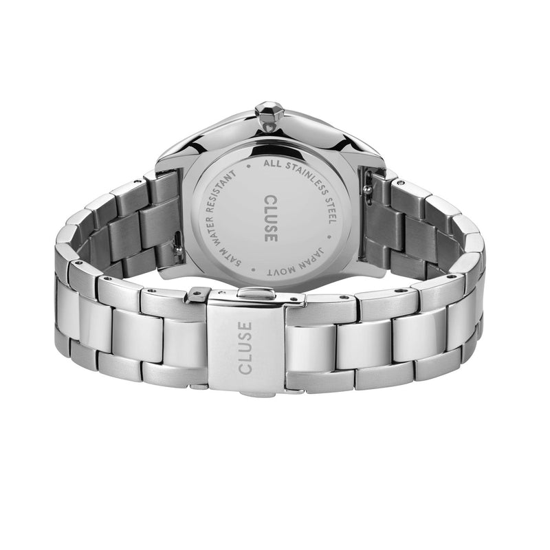 CLUSE Feroce Petite Silver White Pearl & Steel Link Watch CW11211