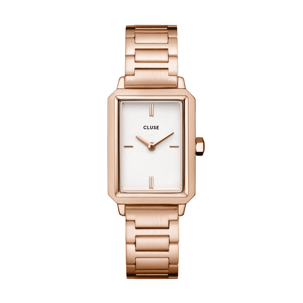 CLUSE Fluette Off White & Rose Gold Steel Link Watch CW11503