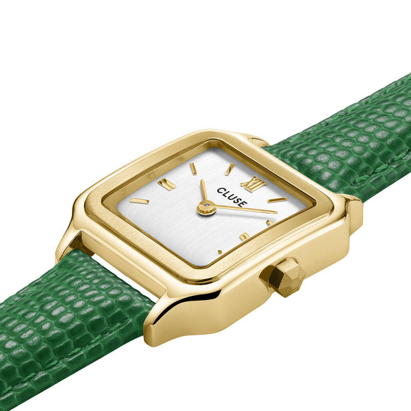 CLUSE Gracieuse Petite Gold & Emerald Green Lizard Leather CW11803