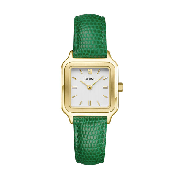 CLUSE Gracieuse Petite Gold & Emerald Green Lizard Leather CW11803