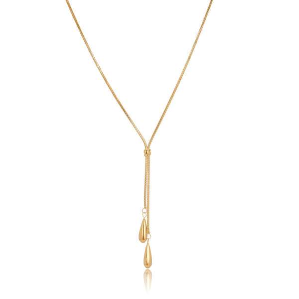 9ct Yellow Gold Lariat Style Necklace