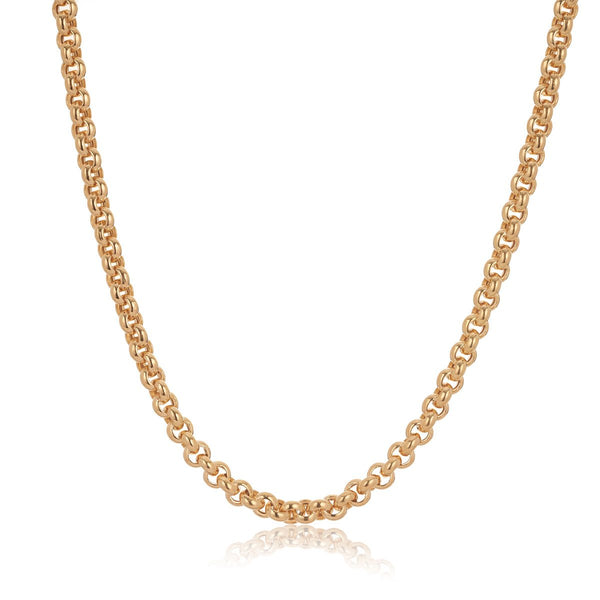 9ct Yellow Gold 3.5mm Round Belcher Link Chain - 50cm